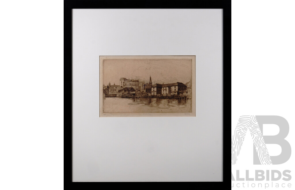 Sydney Long (1871-1955), Circular Quay 1926, Etching & Drypoint