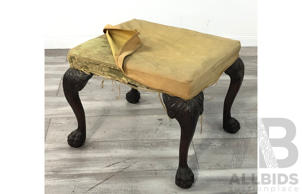 19th Century Chippendale Mahogany Bedroom Stool
