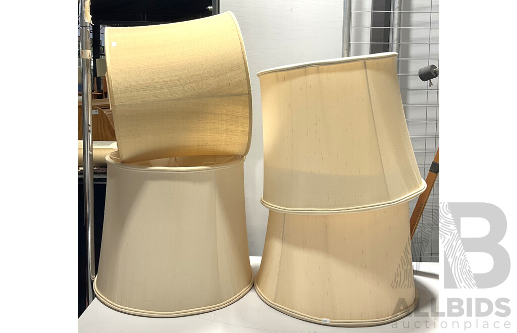 Four Oversized Silk Lampshades