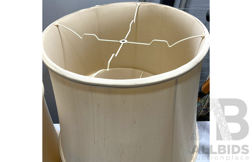 Four Oversized Silk Lampshades