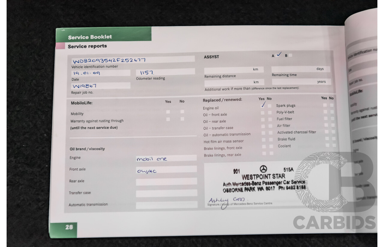 5/2008 Mercedes Benz CLK 280 Avantgarde AMG Pack C209 MY08 2d Coupe Iridium Silver Metallic V6 3.0L