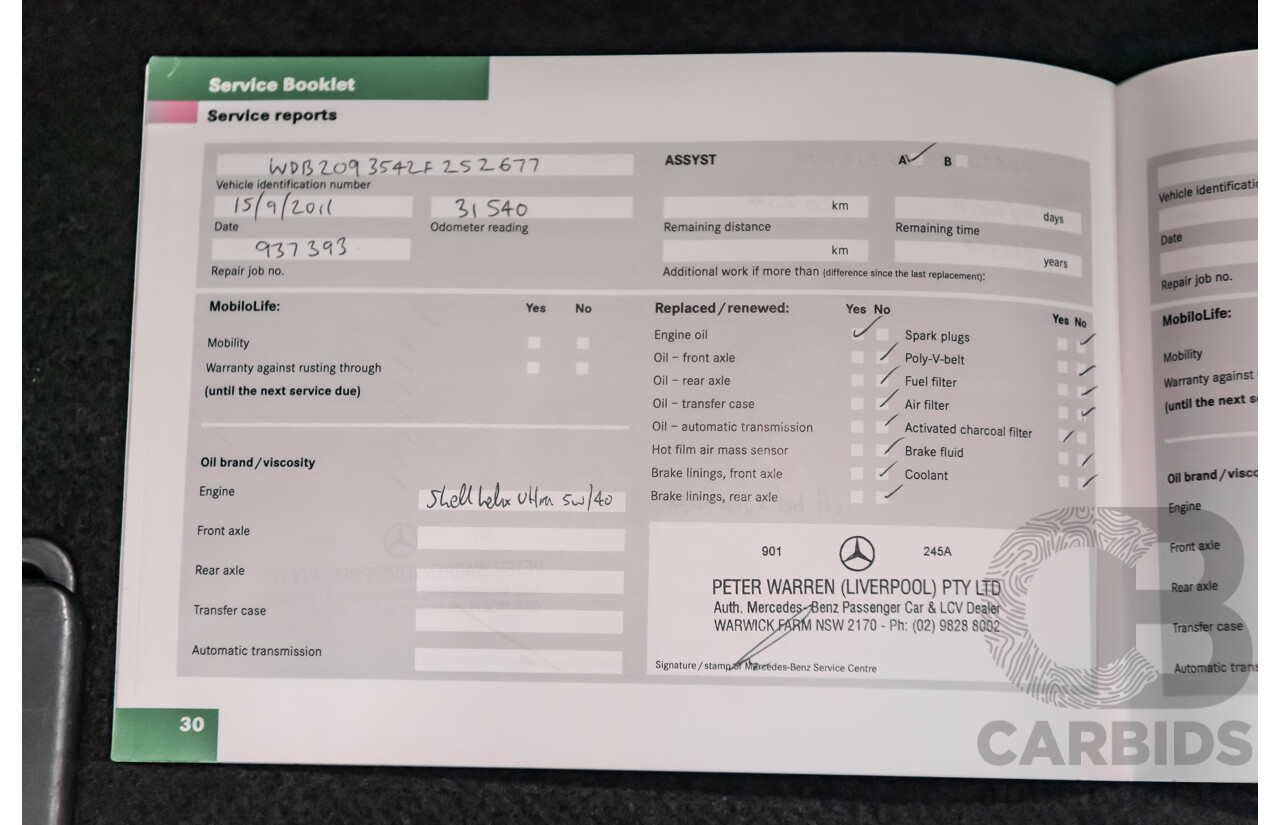 5/2008 Mercedes Benz CLK 280 Avantgarde AMG Pack C209 MY08 2d Coupe Iridium Silver Metallic V6 3.0L