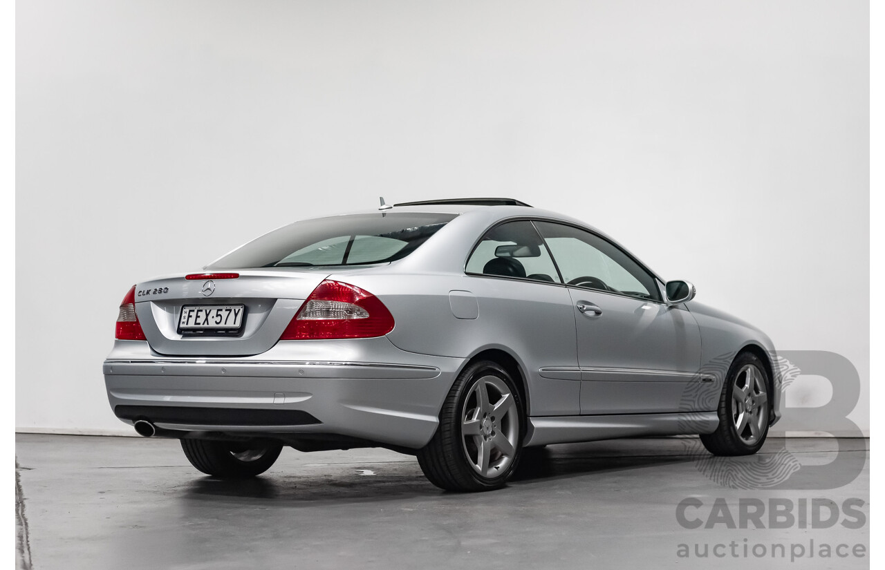 5/2008 Mercedes Benz CLK 280 Avantgarde AMG Pack C209 MY08 2d Coupe Iridium Silver Metallic V6 3.0L