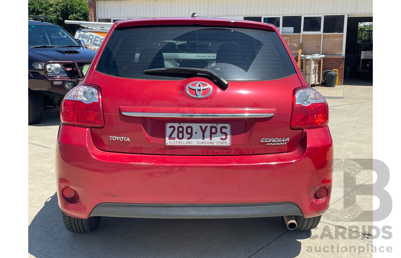 02/11 Toyota Corolla ASCENT FWD ZRE152R MY11 5D Hatchback Red 1.8L