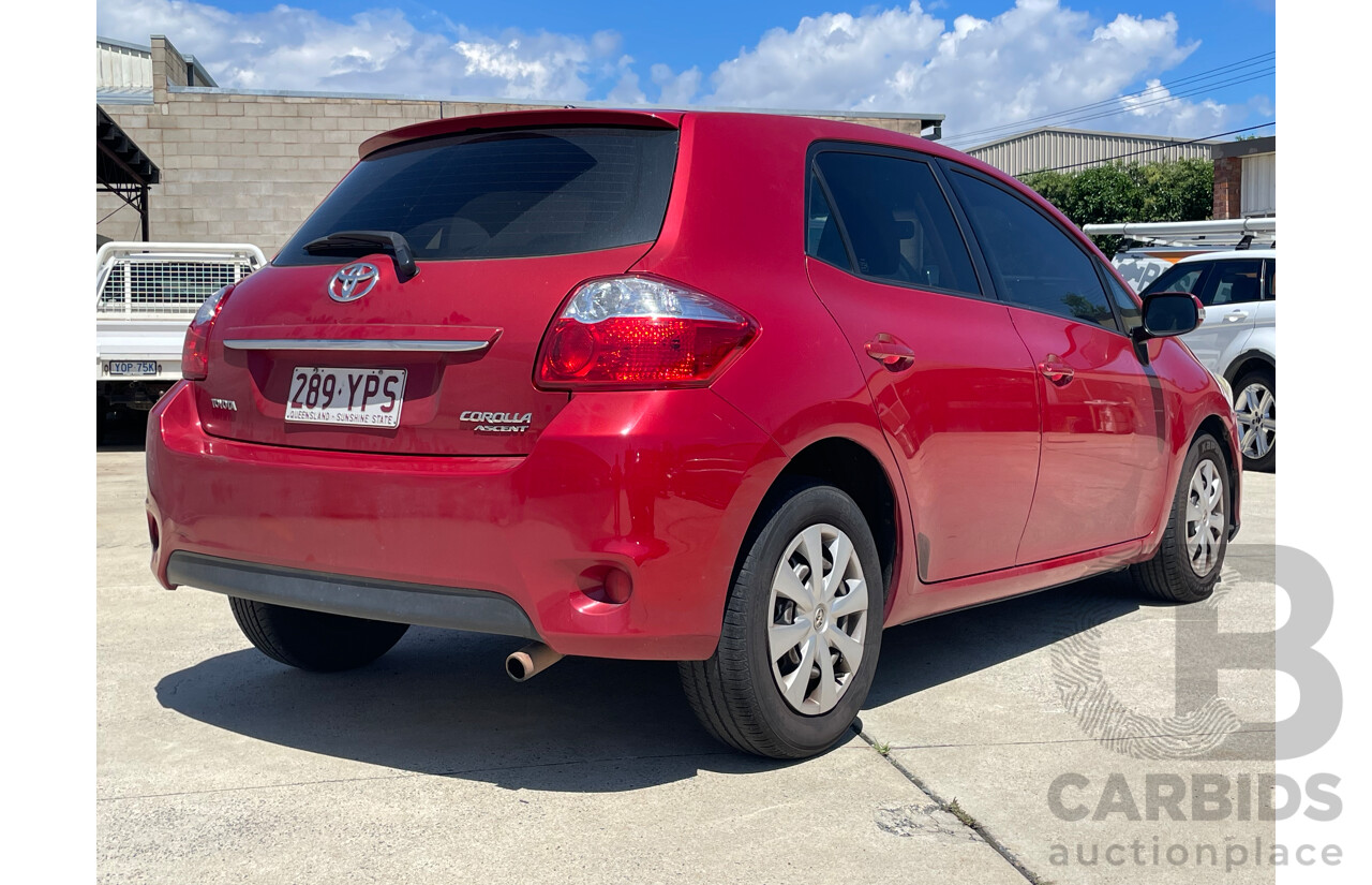 02/11 Toyota Corolla ASCENT FWD ZRE152R MY11 5D Hatchback Red 1.8L