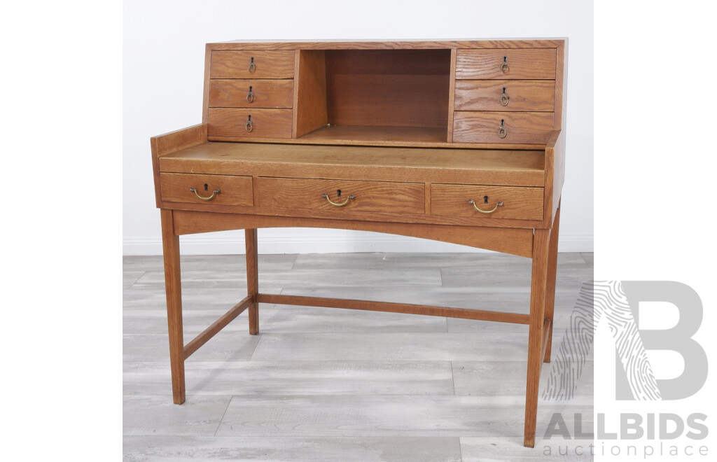 Mid Century Silky Oak Bureau