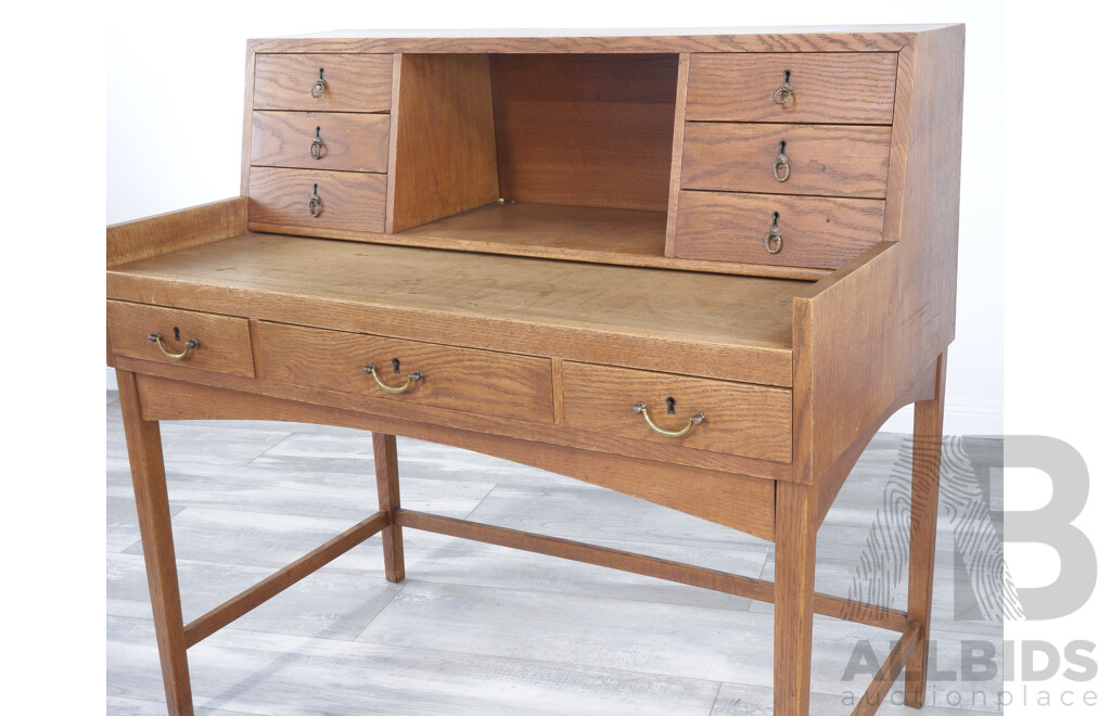 Mid Century Silky Oak Bureau