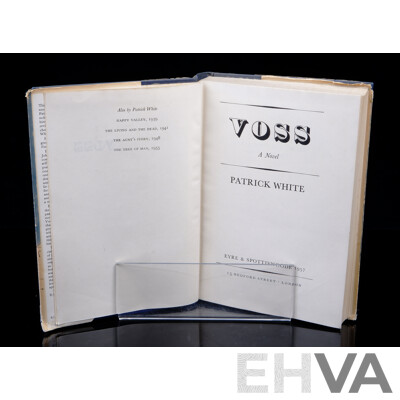 Rare Book, First Edition, Voss, Patrick White, Eyre & Spotiswood, 1957 Hardcover with Dust Jacket
