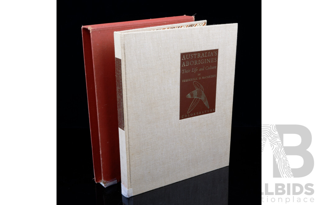 Rare Book, First Edition, Limited Edition Number 99, Australias Aborigines Their Life and Culture, Frederick D McCarthy, Colorgravure, 1957, Cloth Bound Hardcover in Slip Case
