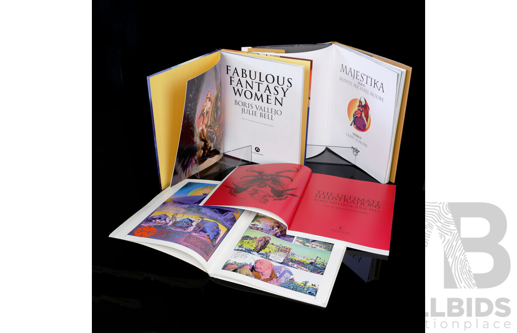 Four Books Focusing on the Bodacious & Buxom Including Two Boris Vallejo & Julie Bell Volumes and More