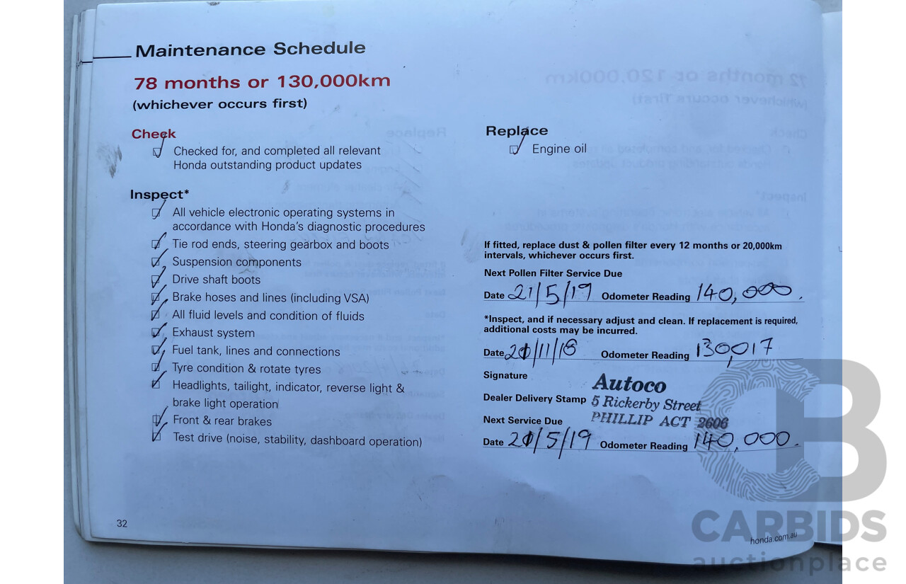 03/11 Honda Accord V6 FWD 50 4D Sedan Beige 3.5L