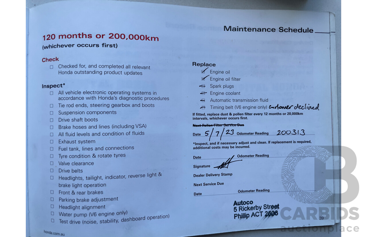 03/11 Honda Accord V6 FWD 50 4D Sedan Beige 3.5L