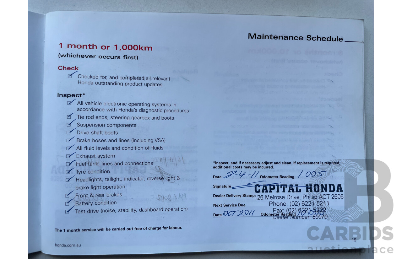 03/11 Honda Accord V6 FWD 50 4D Sedan Beige 3.5L