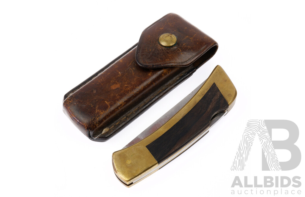 Gerber Portland USA Folding Knife with Leather Pouch, 97223