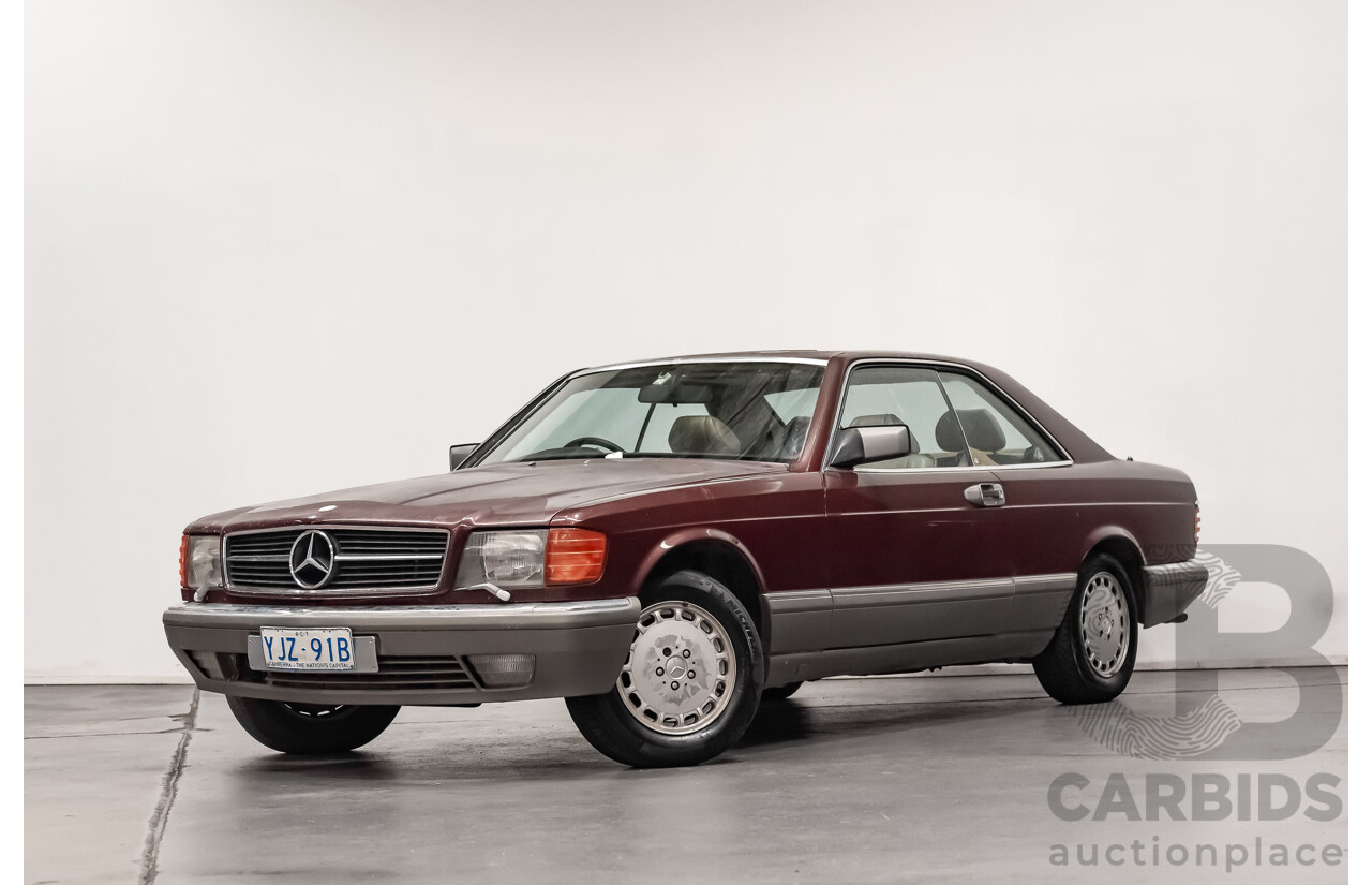 5/1988 Mercedes Benz 560 SEC W126 2d Coupe Pajettrot Maroon Metallic V8 5.5L