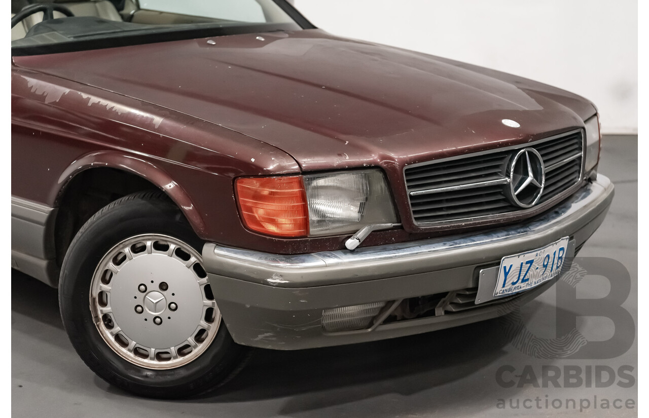 5/1988 Mercedes Benz 560 SEC W126 2d Coupe Pajettrot Maroon Metallic V8 5.5L