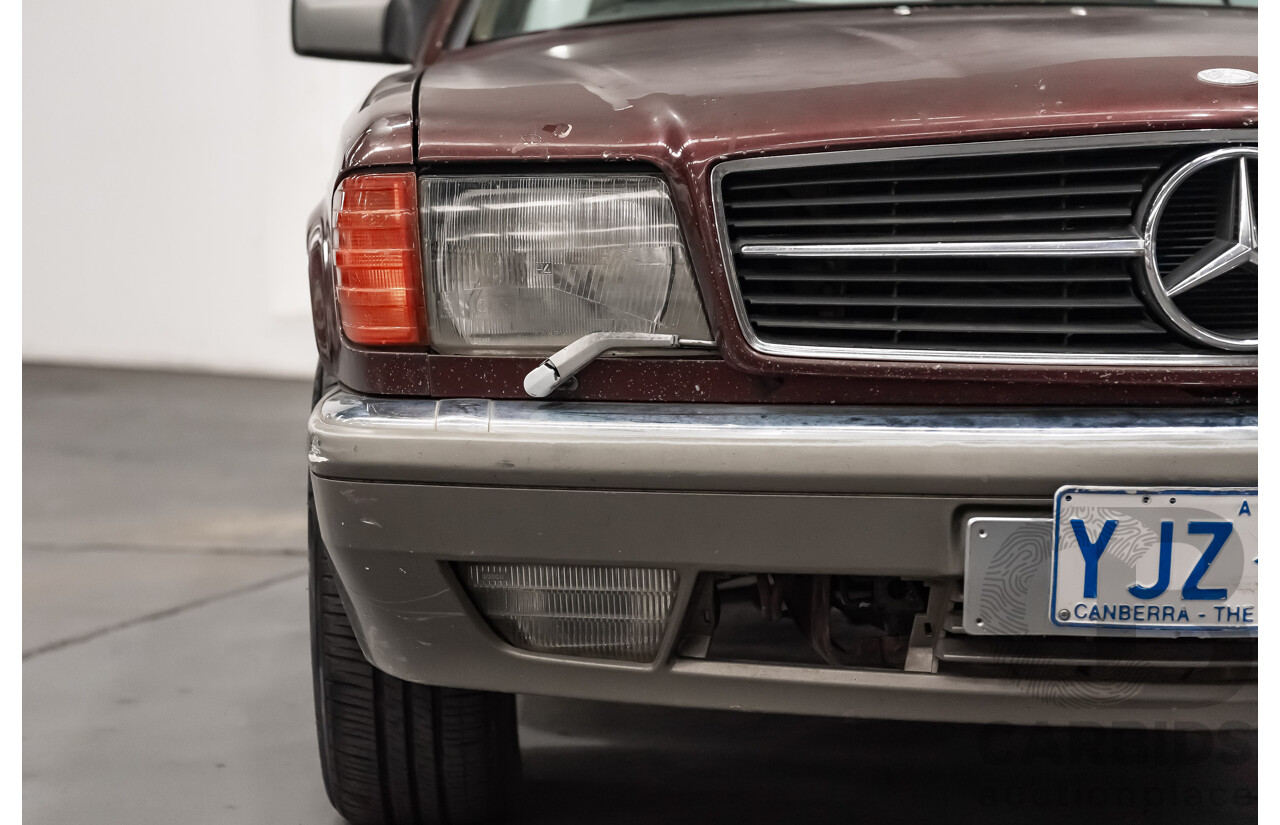 5/1988 Mercedes Benz 560 SEC W126 2d Coupe Pajettrot Maroon Metallic V8 5.5L