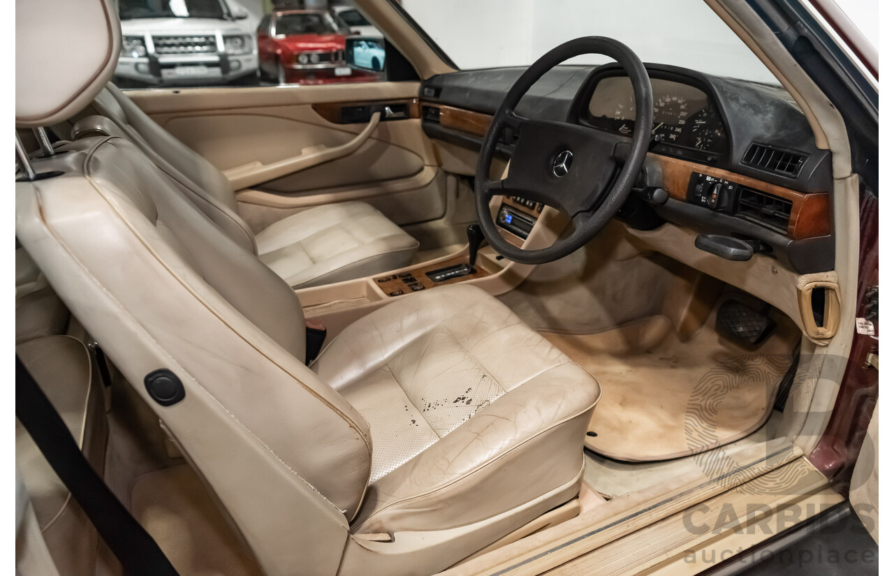 5/1988 Mercedes Benz 560 SEC W126 2d Coupe Pajettrot Maroon Metallic V8 5.5L