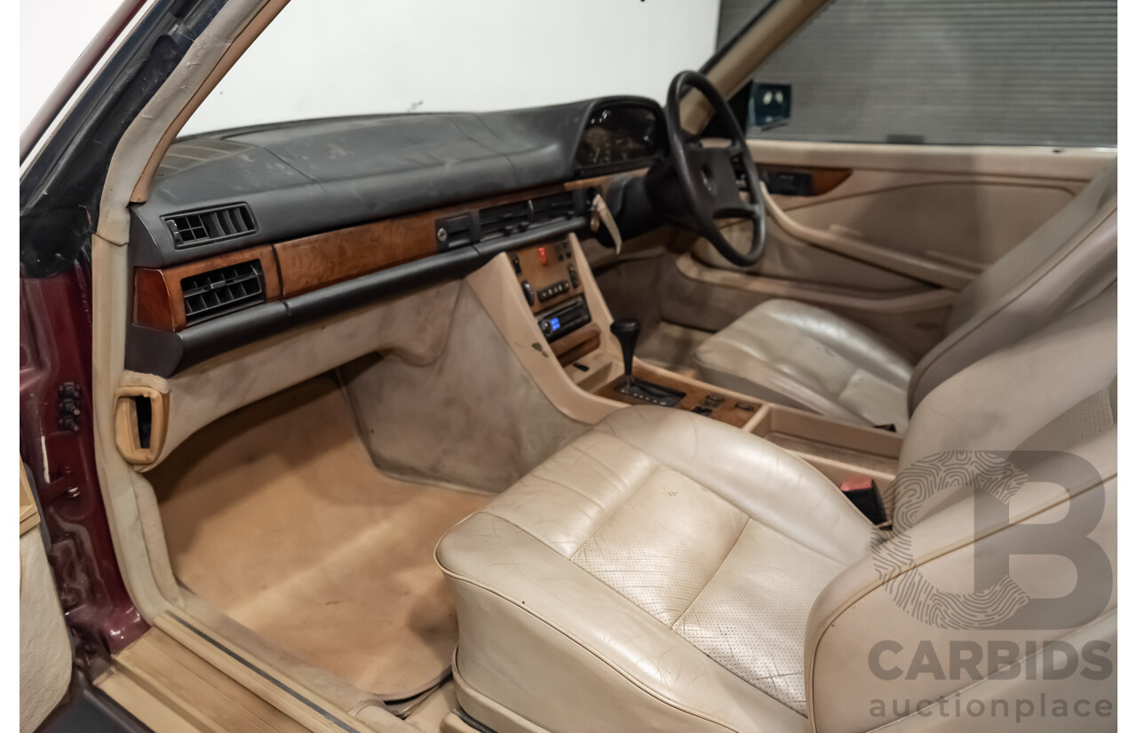5/1988 Mercedes Benz 560 SEC W126 2d Coupe Pajettrot Maroon Metallic V8 5.5L