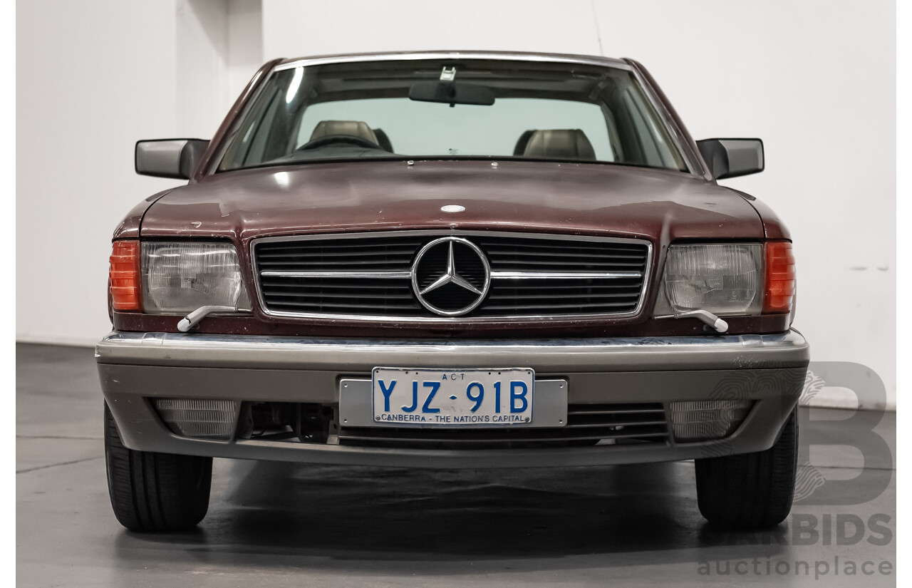 5/1988 Mercedes Benz 560 SEC W126 2d Coupe Pajettrot Maroon Metallic V8 5.5L