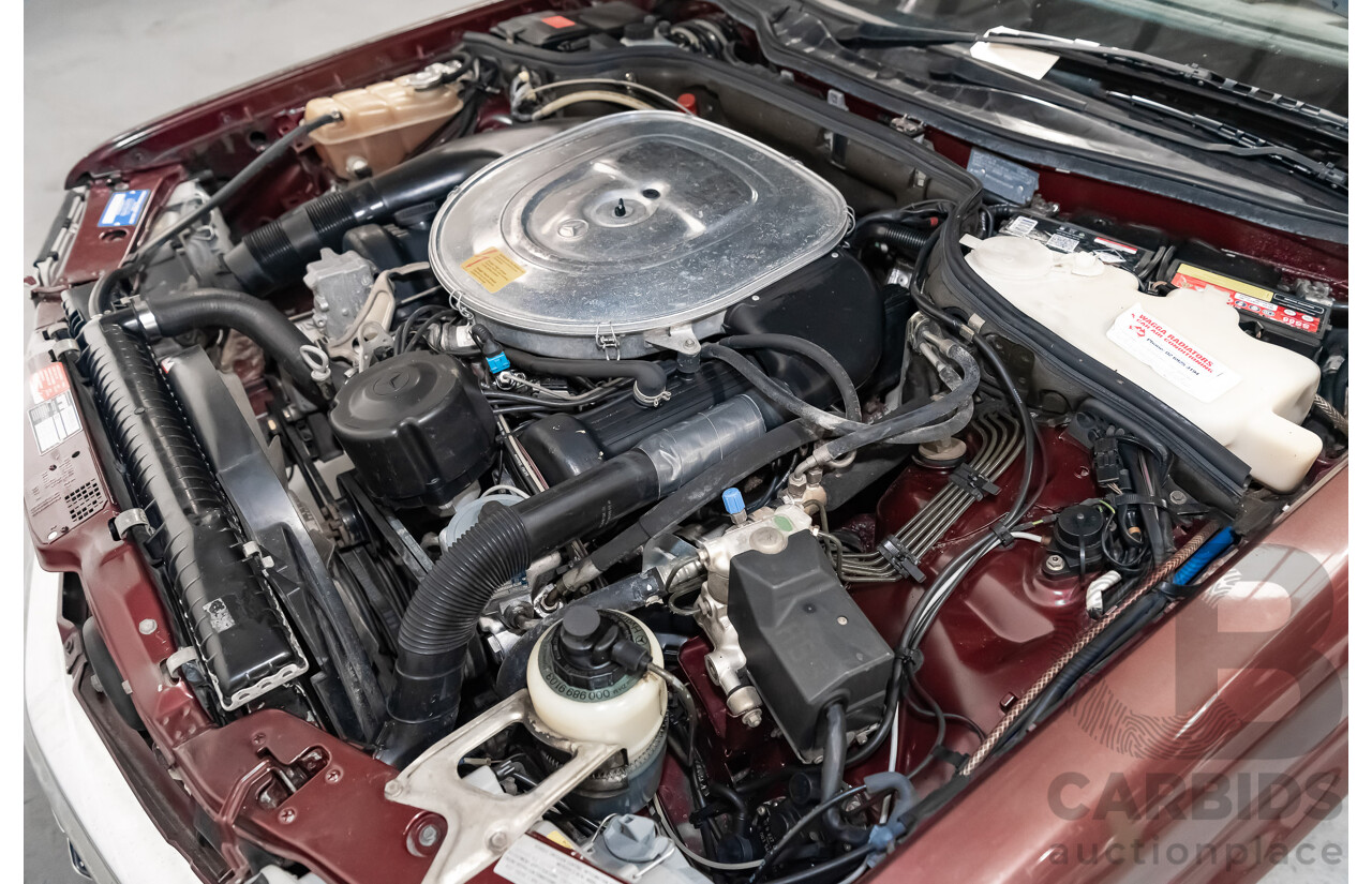 5/1988 Mercedes Benz 560 SEC W126 2d Coupe Pajettrot Maroon Metallic V8 5.5L