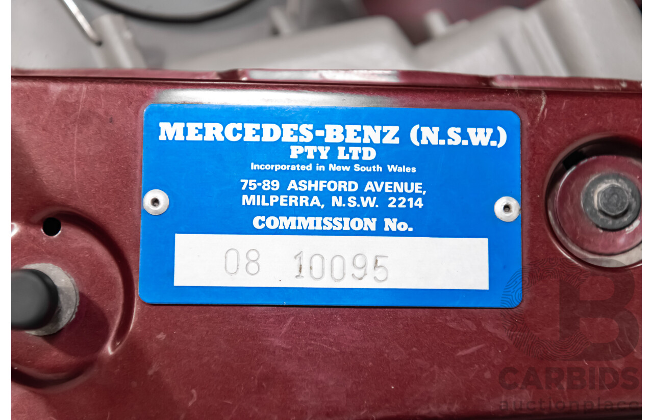 5/1988 Mercedes Benz 560 SEC W126 2d Coupe Pajettrot Maroon Metallic V8 5.5L