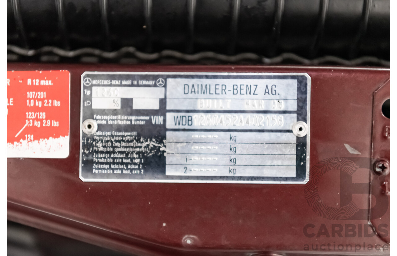 5/1988 Mercedes Benz 560 SEC W126 2d Coupe Pajettrot Maroon Metallic V8 5.5L