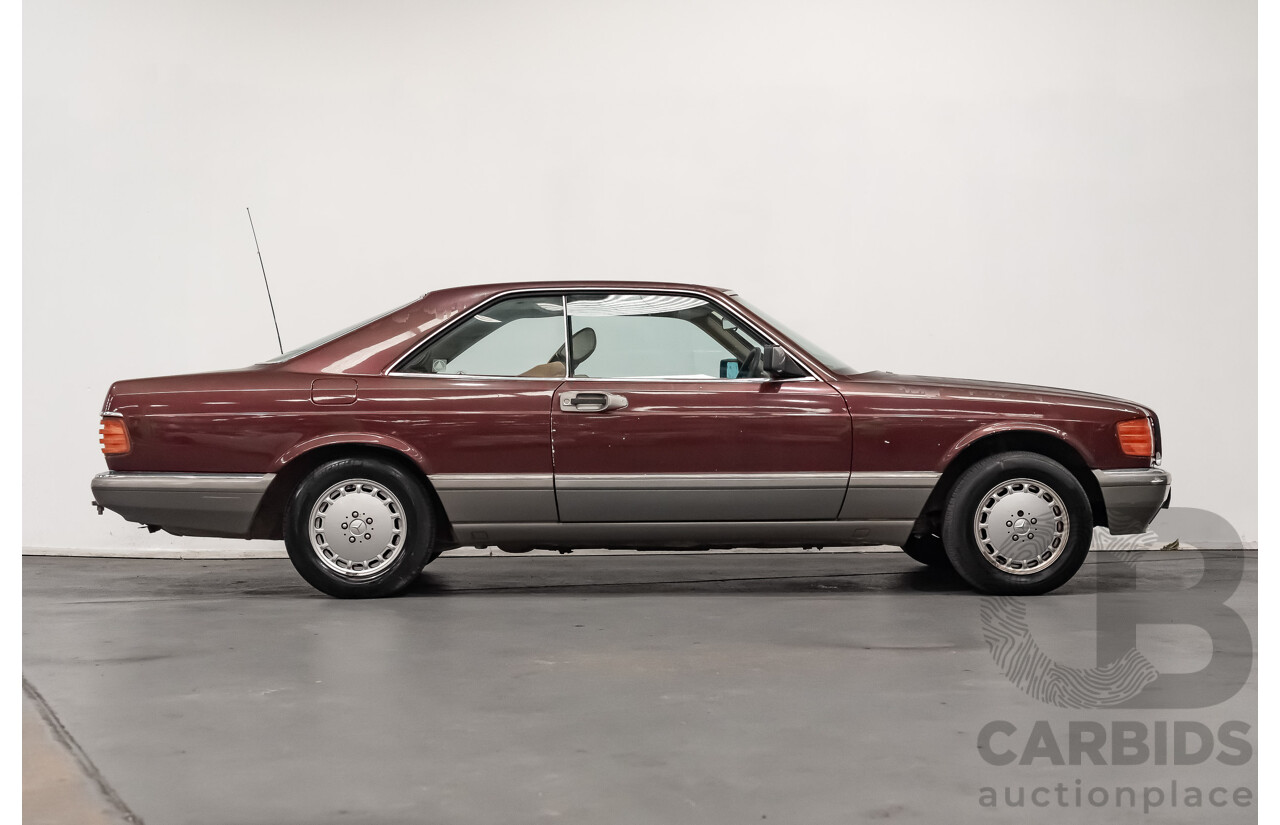 5/1988 Mercedes Benz 560 SEC W126 2d Coupe Pajettrot Maroon Metallic V8 5.5L
