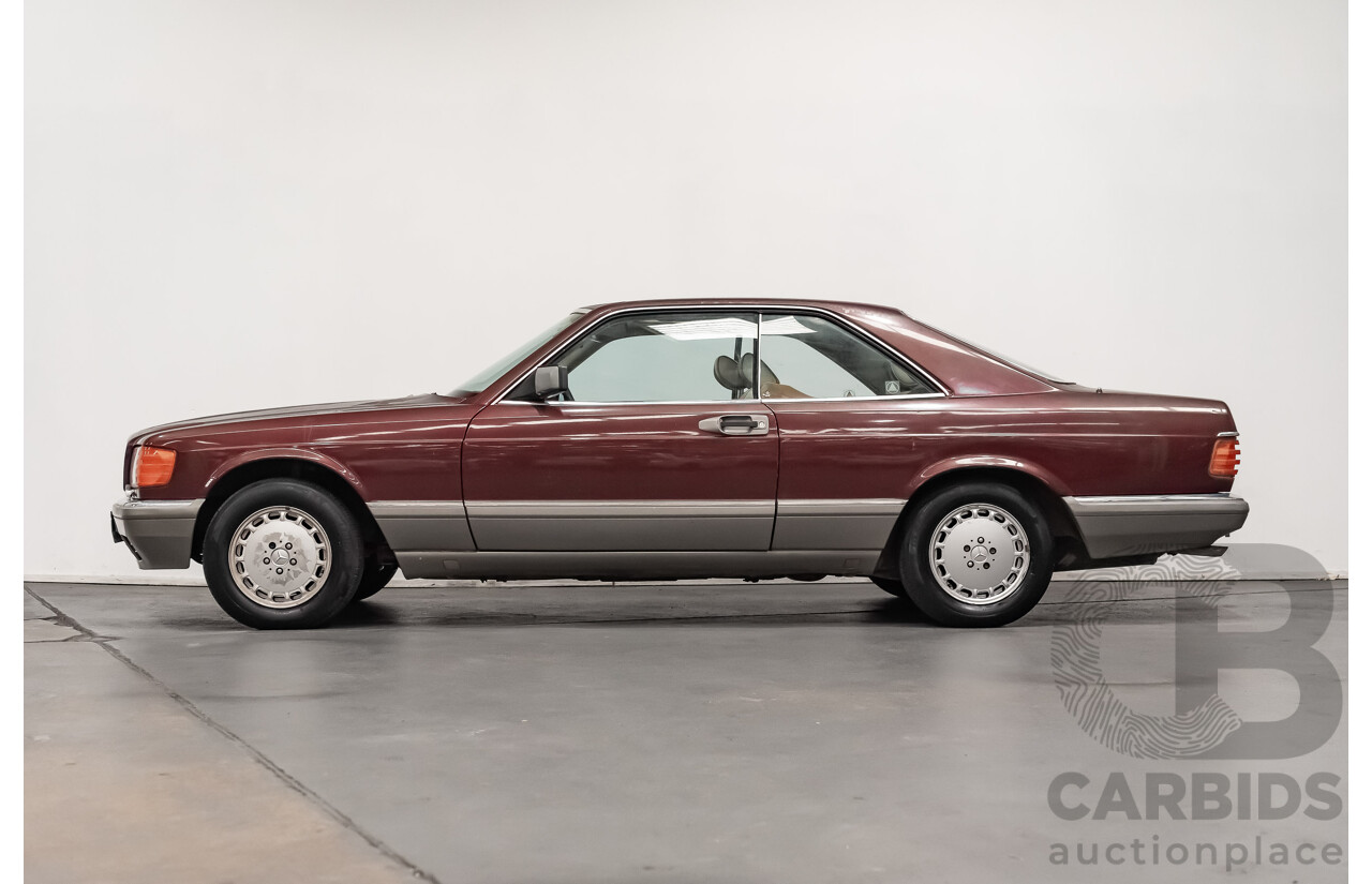 5/1988 Mercedes Benz 560 SEC W126 2d Coupe Pajettrot Maroon Metallic V8 5.5L