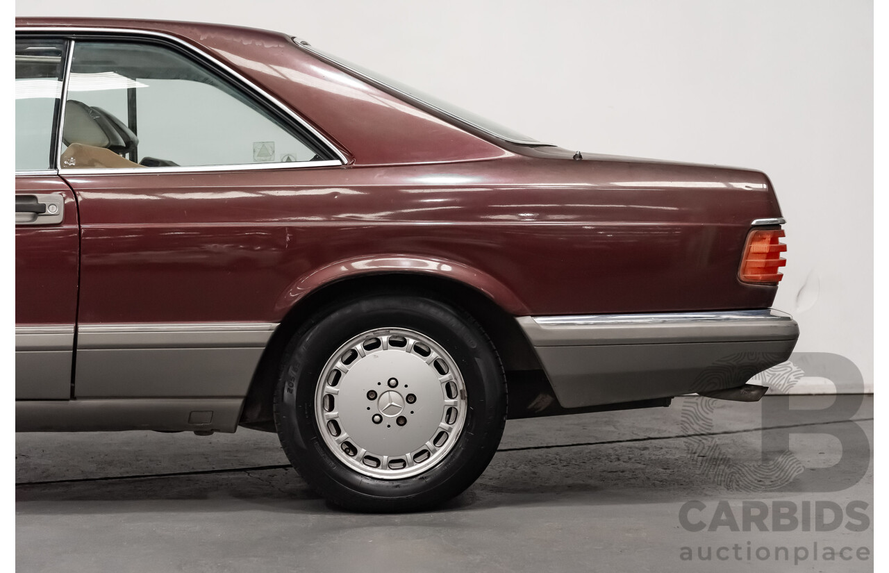 5/1988 Mercedes Benz 560 SEC W126 2d Coupe Pajettrot Maroon Metallic V8 5.5L