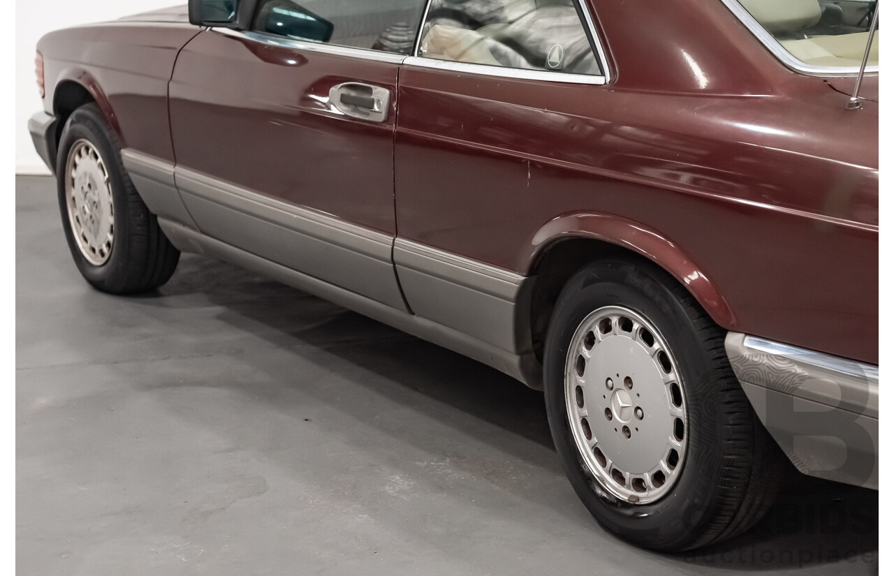 5/1988 Mercedes Benz 560 SEC W126 2d Coupe Pajettrot Maroon Metallic V8 5.5L
