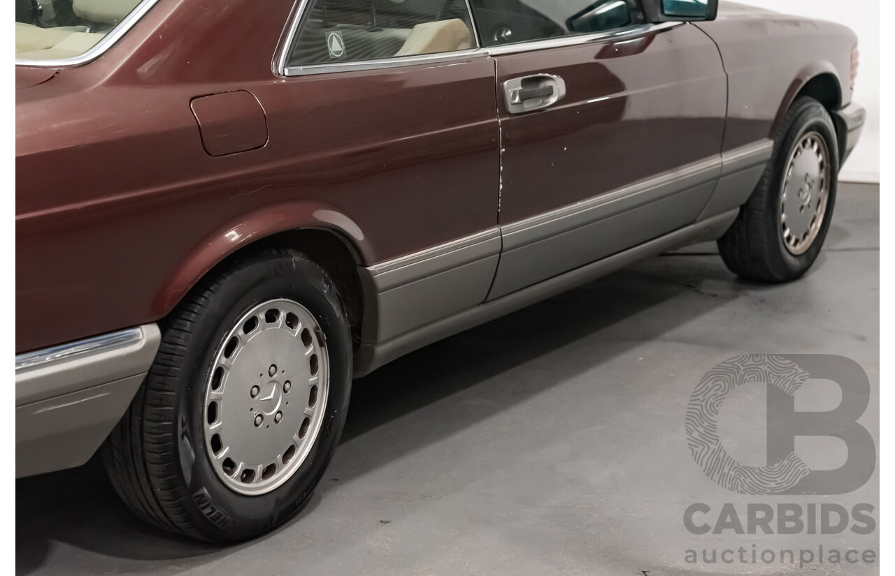 5/1988 Mercedes Benz 560 SEC W126 2d Coupe Pajettrot Maroon Metallic V8 5.5L