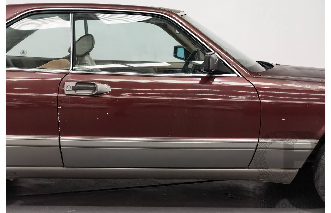 5/1988 Mercedes Benz 560 SEC W126 2d Coupe Pajettrot Maroon Metallic V8 5.5L