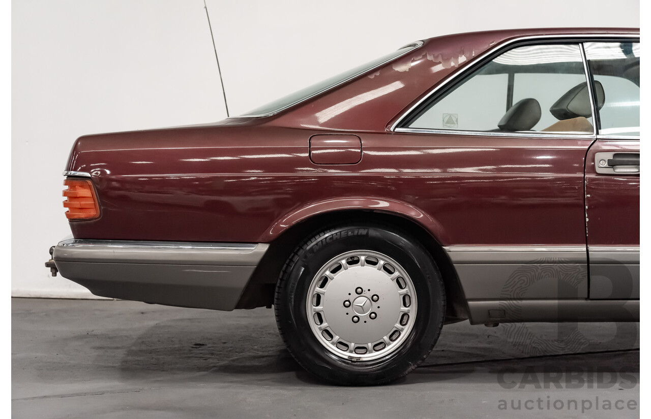 5/1988 Mercedes Benz 560 SEC W126 2d Coupe Pajettrot Maroon Metallic V8 5.5L