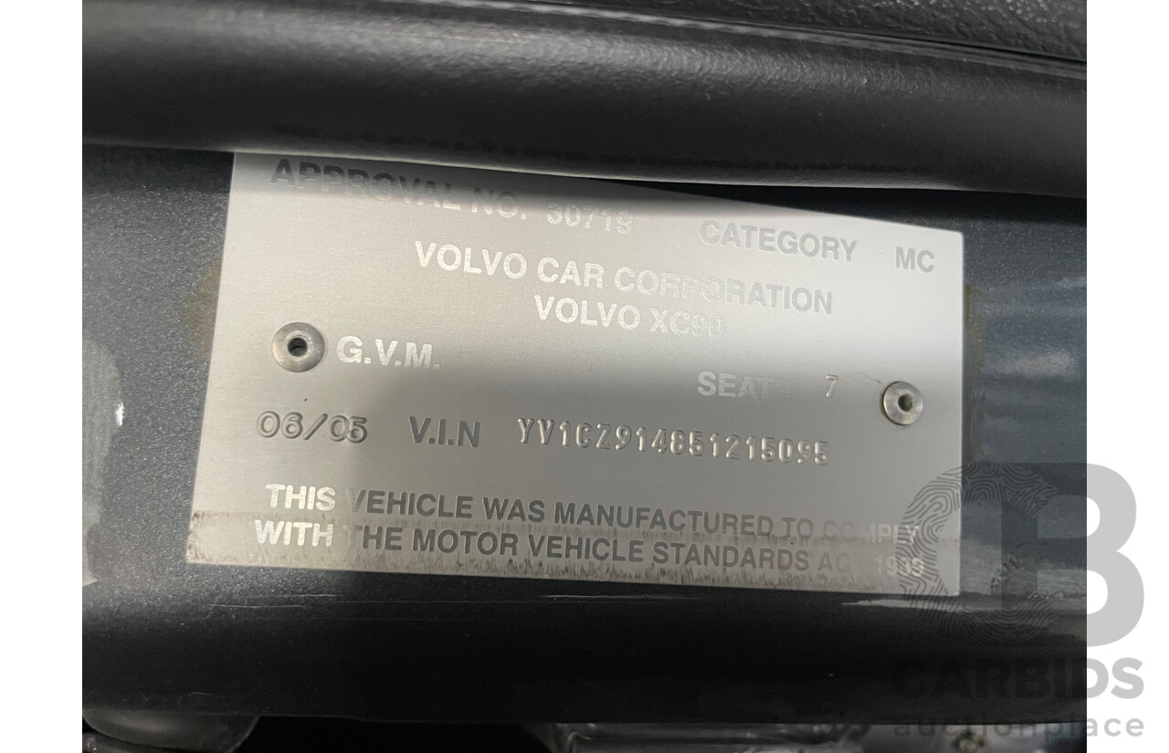 06/05 Volvo Xc90 T6 LIFESTYLE EDITION (LE) AWD MY06 4D Wagon Grey 2.9L