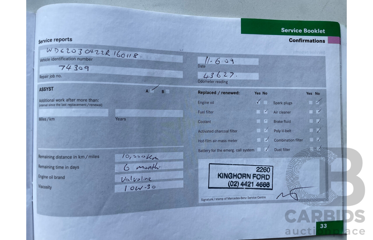 12/04 Mercedes-Benz C200 KOMPRESSOR CLASSIC RWD W203 4D Sedan Silver 1.8L