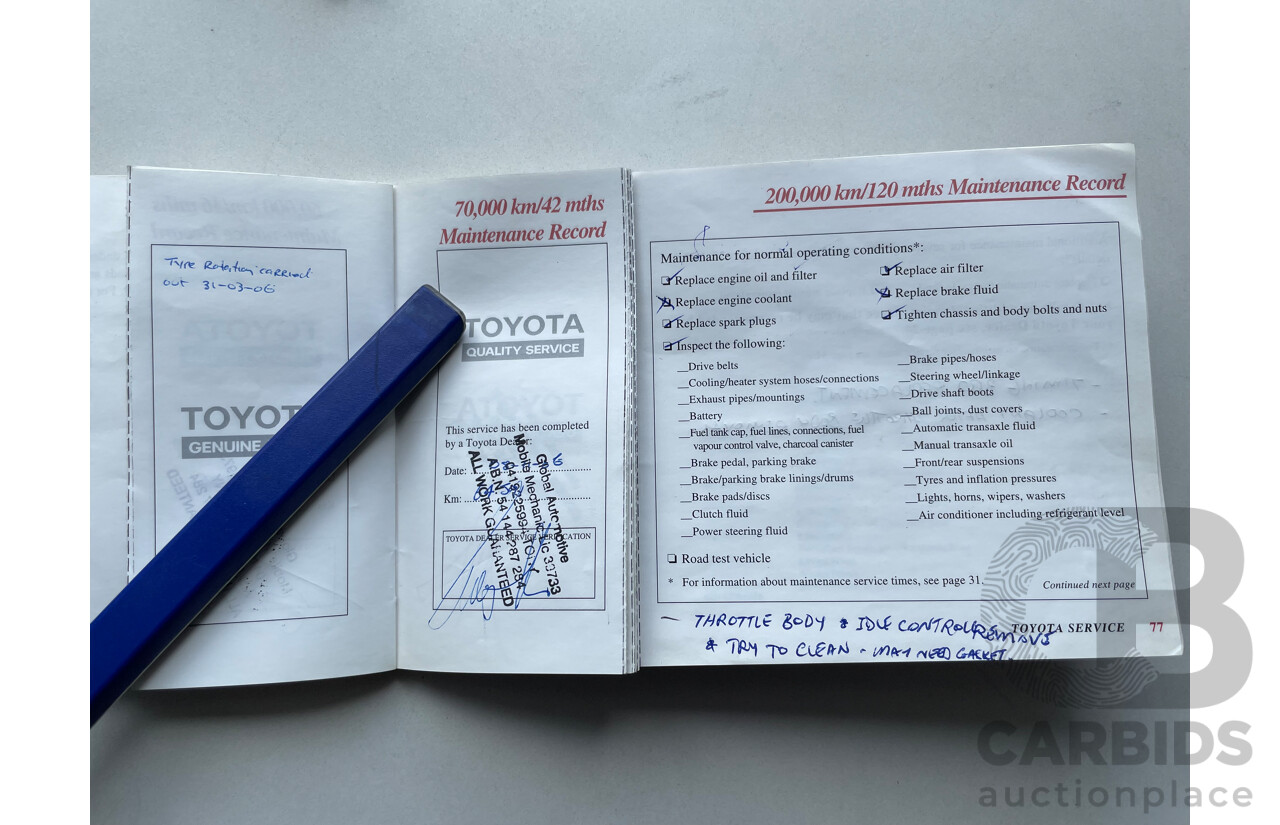 06/01 Toyota Corolla LEVIN SECA FWD AE112R 5D Liftback White 1.8L