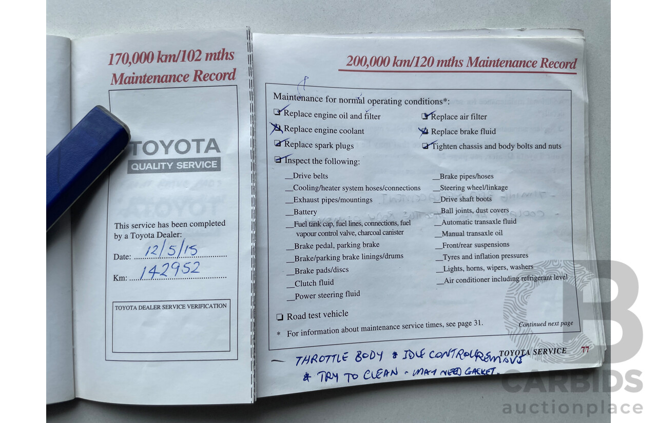 06/01 Toyota Corolla LEVIN SECA FWD AE112R 5D Liftback White 1.8L