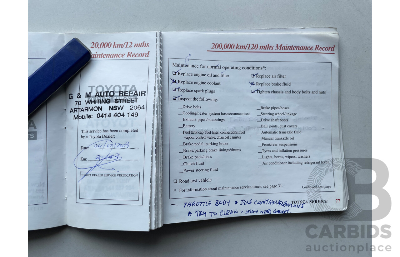 06/01 Toyota Corolla LEVIN SECA FWD AE112R 5D Liftback White 1.8L