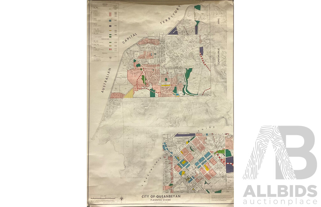 Map of the City of Queanbeyan, State Planning Authority of NSW 1973, Unframed