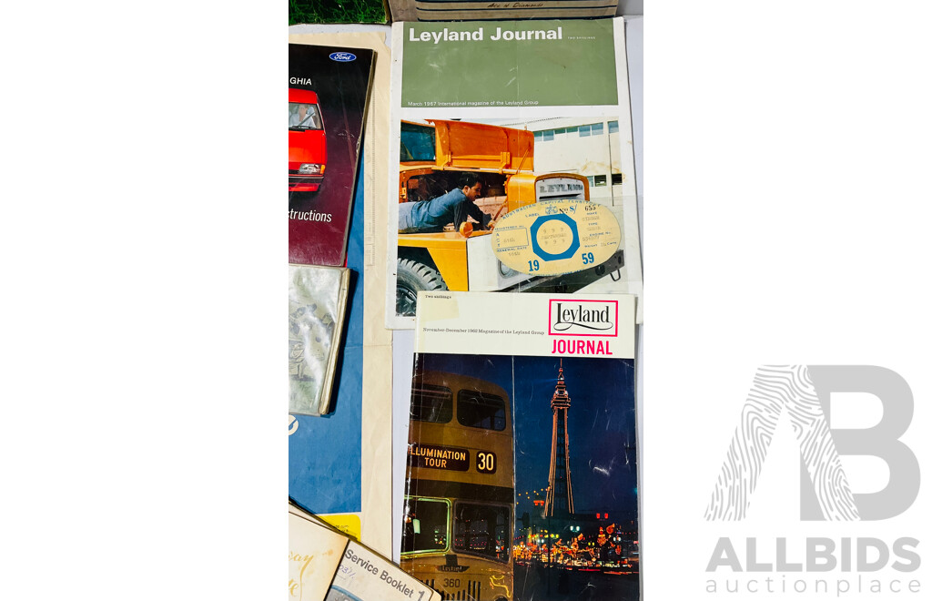 Lovely Collection of Vintage Transport Related Ephemera Including 1962 Paper Driver’s Licence, Sydney Bus Timetable From 1956, Leyland Journals From 1967 and 1962, Swedish Ship Types Manual and More