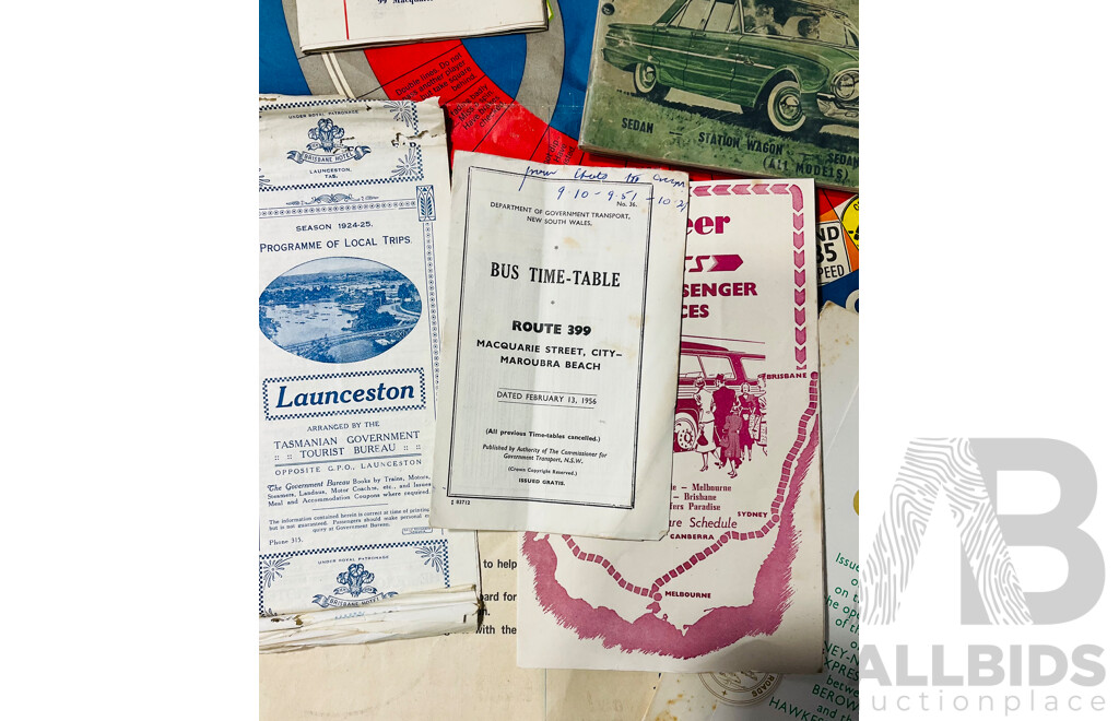 Lovely Collection of Vintage Transport Related Ephemera Including 1962 Paper Driver’s Licence, Sydney Bus Timetable From 1956, Leyland Journals From 1967 and 1962, Swedish Ship Types Manual and More