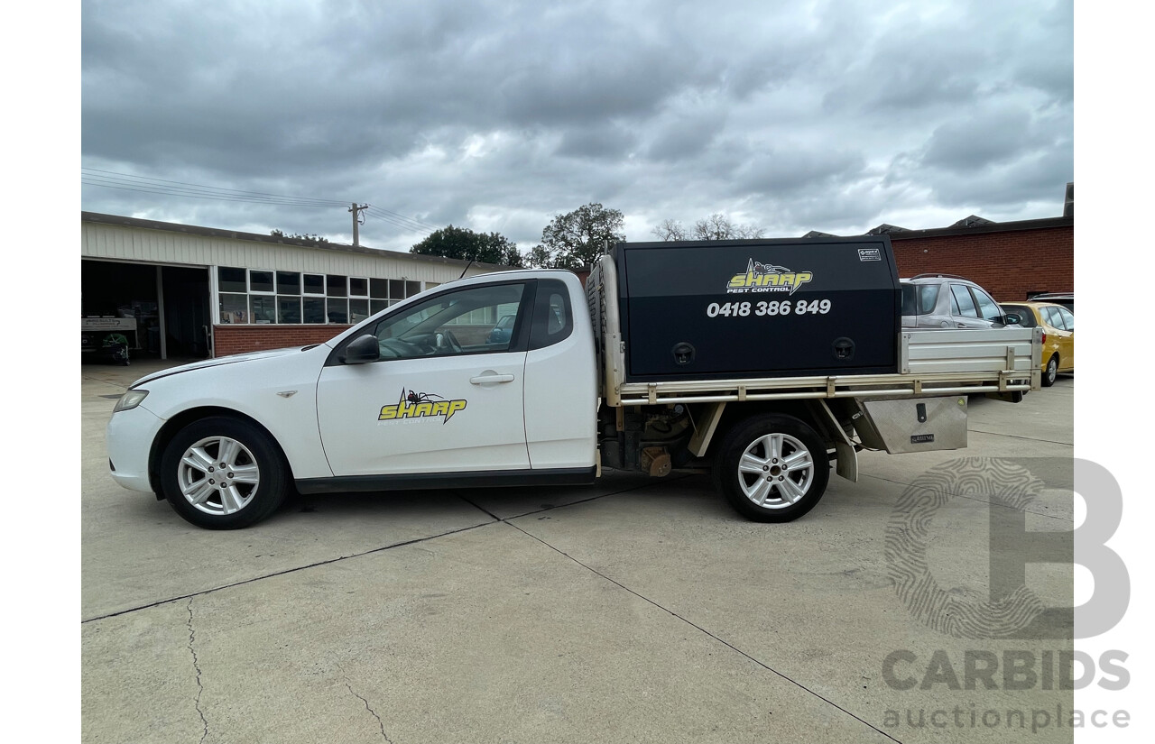 10/09 Ford Falcon (LPG) RWD FG C/Chas with Aluminium Tray White 4.0L