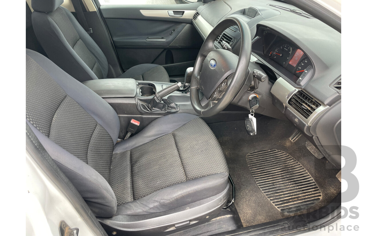 10/09 Ford Falcon (LPG) RWD FG C/Chas with Aluminium Tray White 4.0L