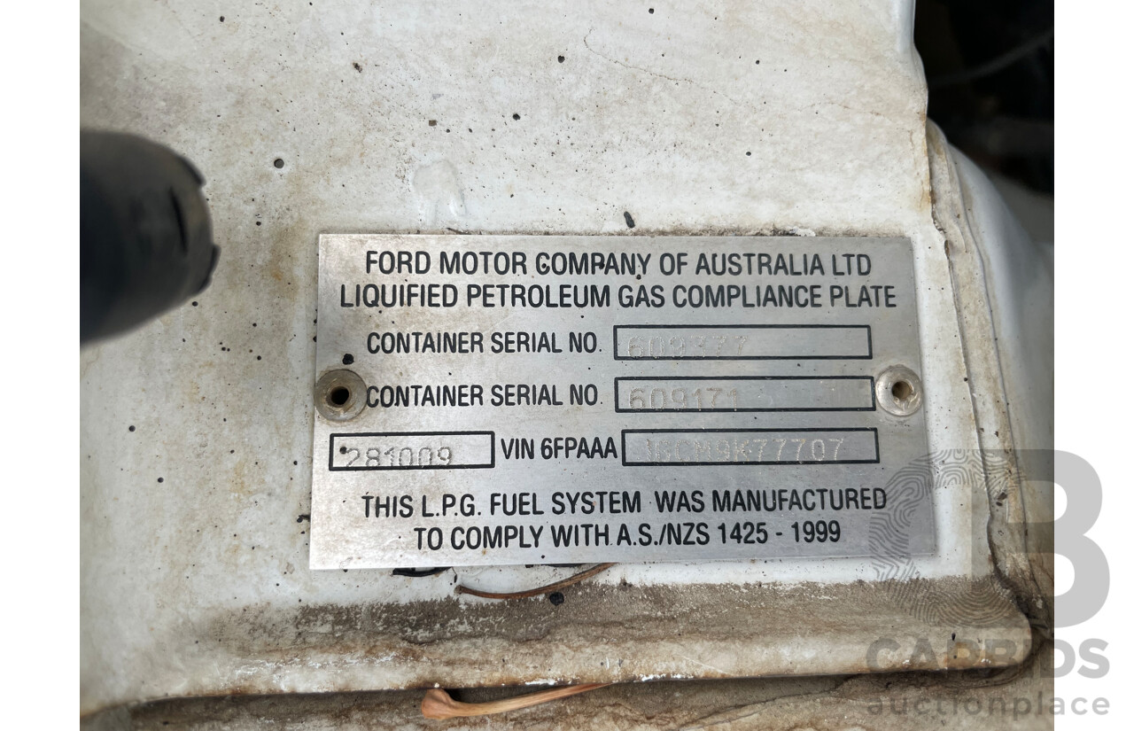 10/09 Ford Falcon (LPG) RWD FG C/Chas with Aluminium Tray White 4.0L