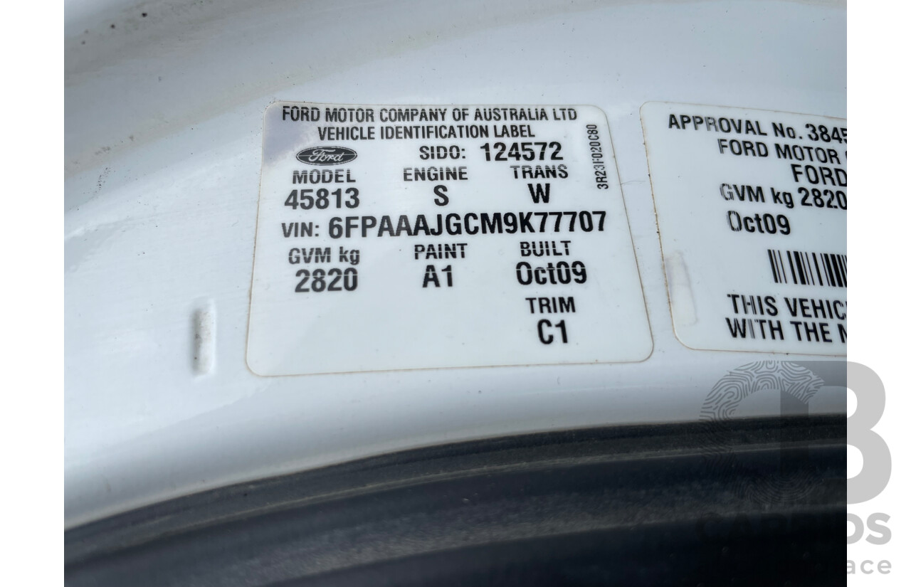 10/09 Ford Falcon (LPG) RWD FG C/Chas with Aluminium Tray White 4.0L