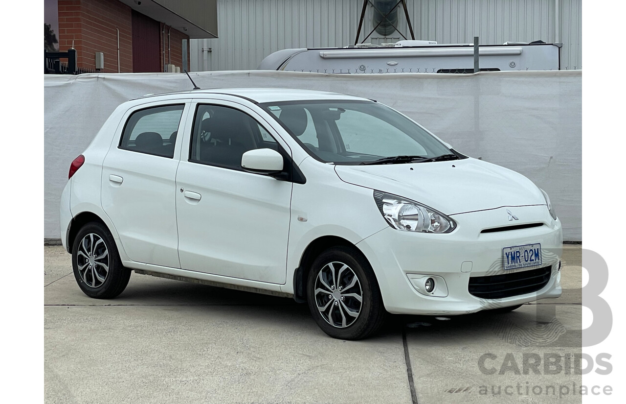 07/15 Mitsubishi Mirage ES FWD LA MY15 5D Hatchback White 1.2L