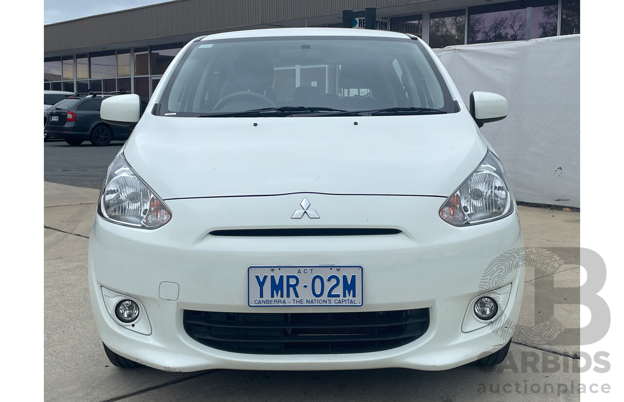 07/15 Mitsubishi Mirage ES FWD LA MY15 5D Hatchback White 1.2L