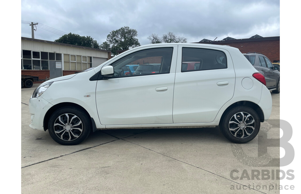 07/15 Mitsubishi Mirage ES FWD LA MY15 5D Hatchback White 1.2L