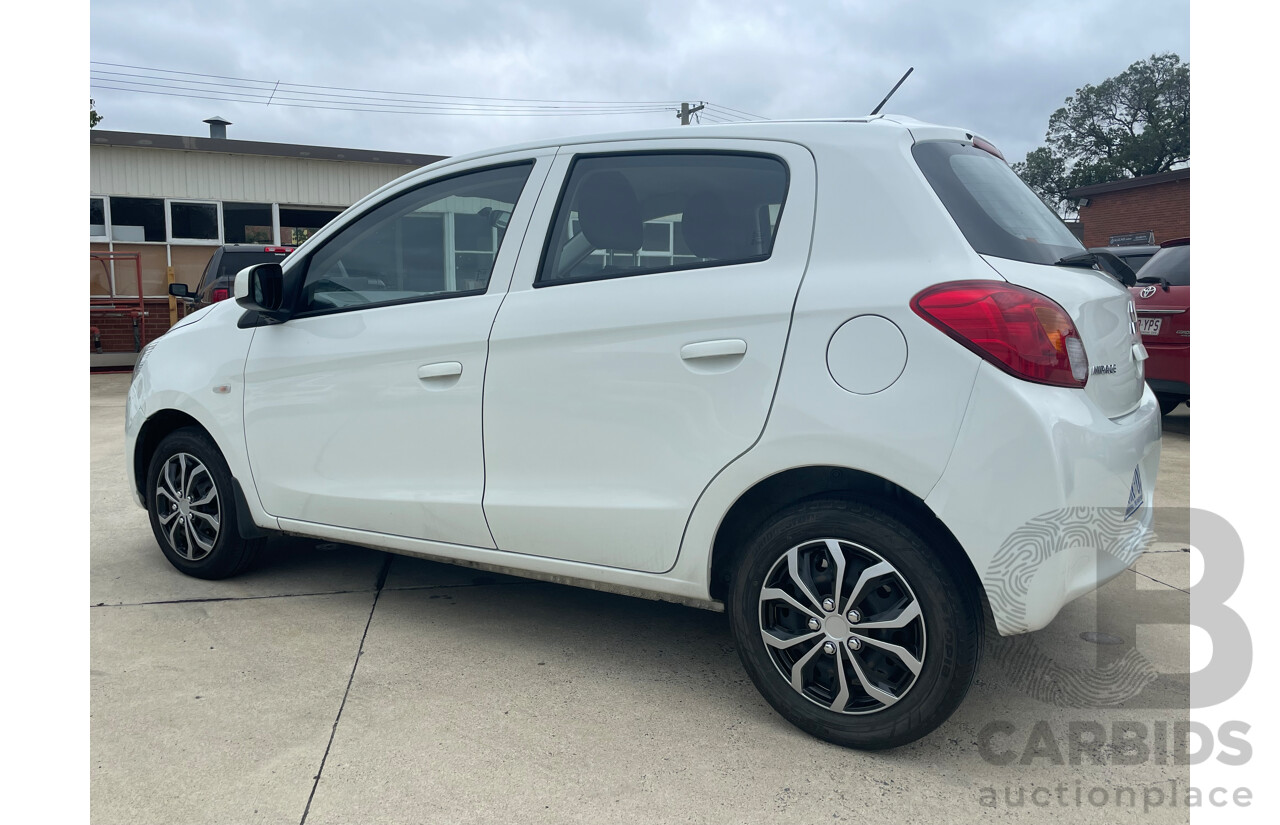 07/15 Mitsubishi Mirage ES FWD LA MY15 5D Hatchback White 1.2L